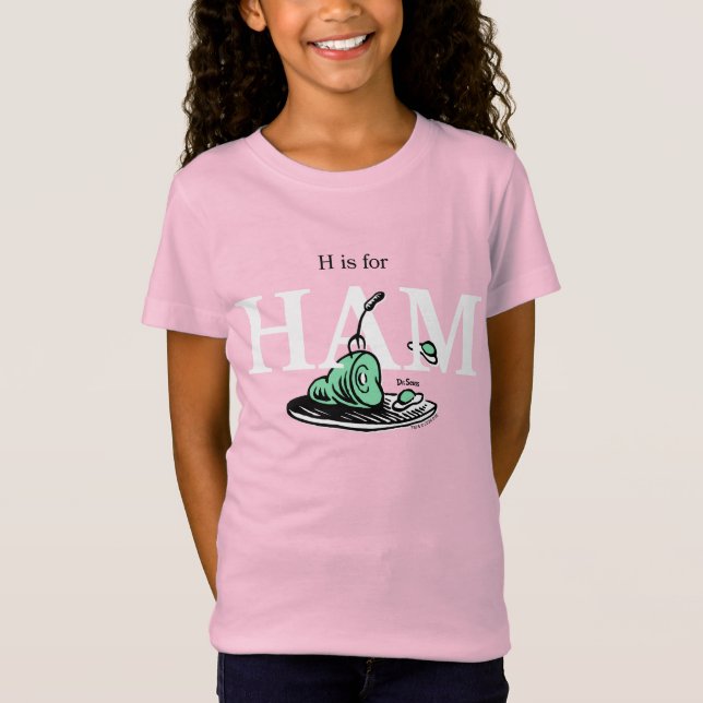 "H is for HAM" | Alphabet Design T-Shirt (Front)
