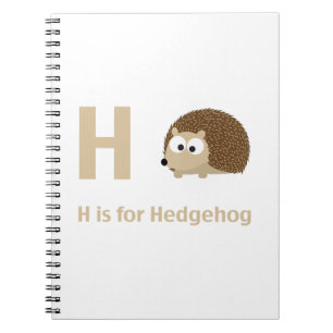 H is for Hedgehog Spiral Notebook