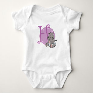 H is for Hippo Baby Bodysuit