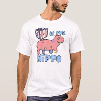 H is for Hippo Toddler T-Shirt (White Outline)