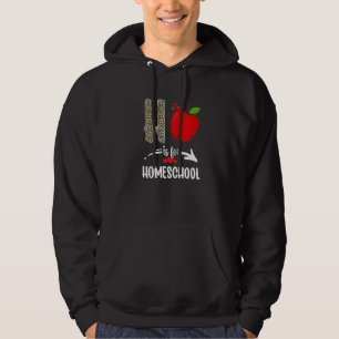 H Is For Homeschool  Leopard Homeschool Teacher Sq Hoodie