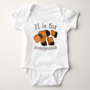 H IS FOR Honeycomb UK Sponge Candy Cinder Toffee Baby Bodysuit