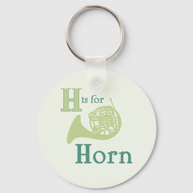 H is for Horn Key Ring (Front)