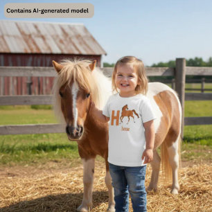 H is for Horse - Cute Alphabet Learning Toddler T-Shirt