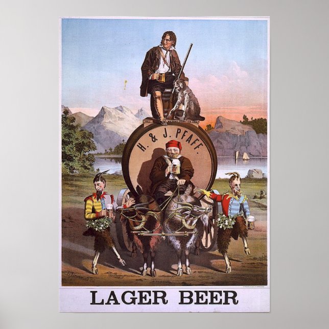 H & J Pfaff Lager beer Poster (Front)