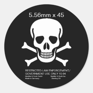 H&K 5.56mm x 45 Skull Sticker