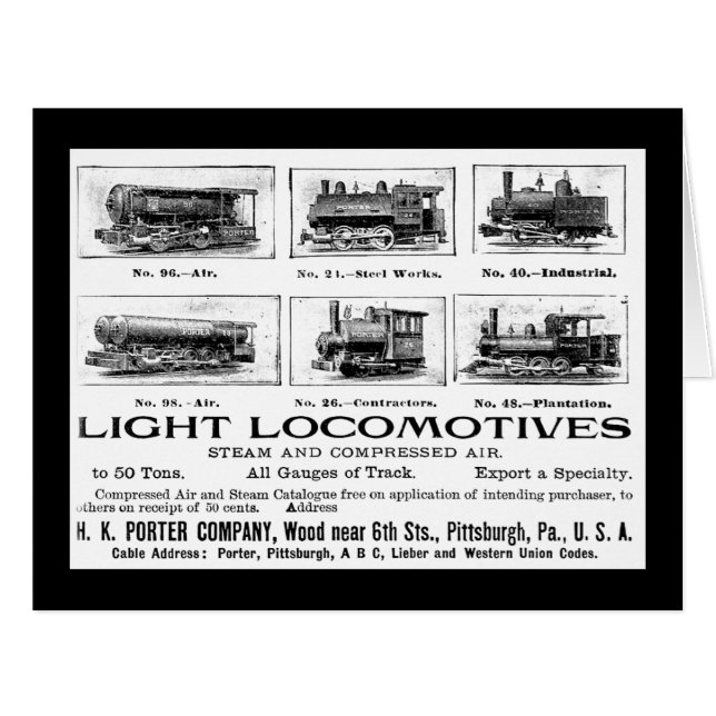 H K Porter & Co.Light Locomotives (Front Horizontal)