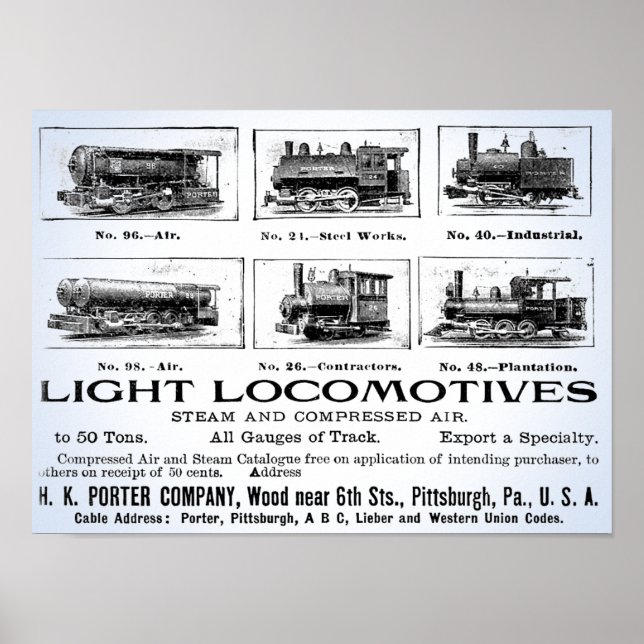 H K Porter & Co.Light Locomotives Poster (Front)