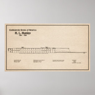 H. L. Hunley - Ship Blueprint Plans SD Poster