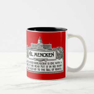 H.L.Mencken on Bureaucrats Two-Tone Coffee Mug