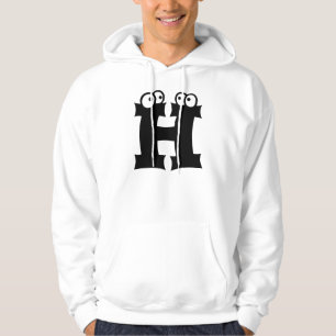 H, letter with eyeballs hoodie