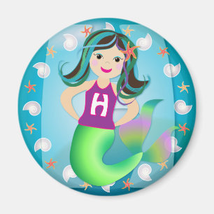 "H" logo mermaid magnet