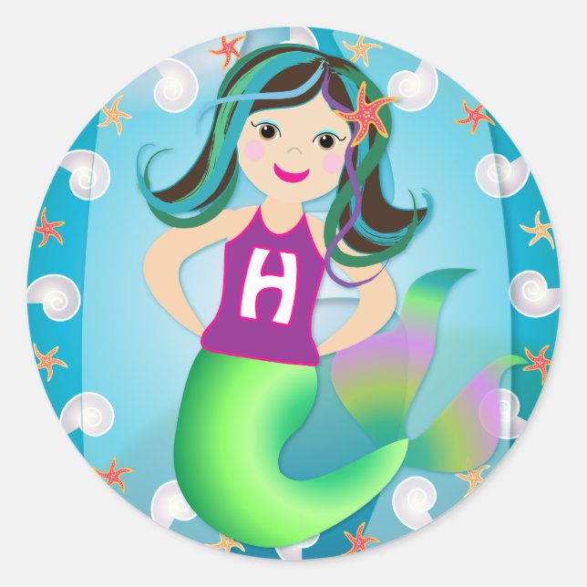 "H" logo mermaid sticker (Front)
