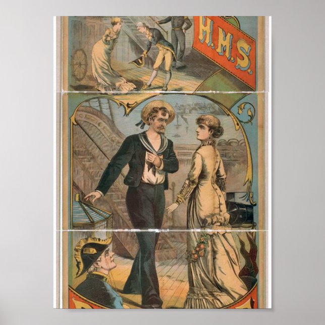 H.M.S. Pinafore Vintage Theatre Poster (Front)