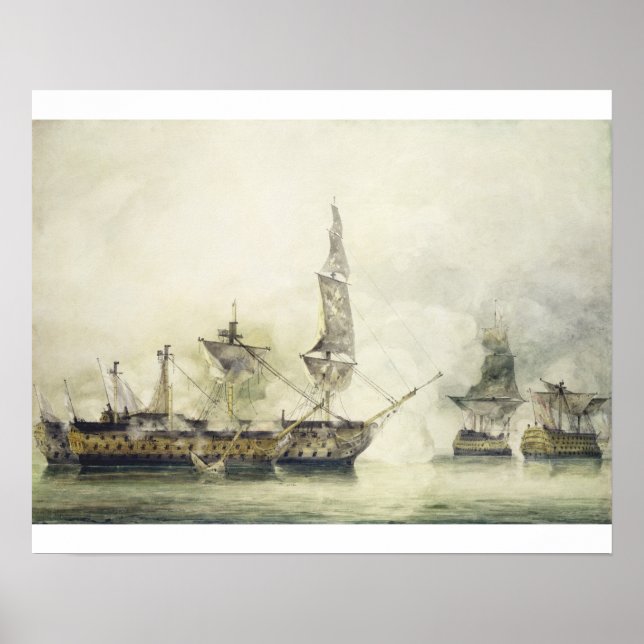 H.M.S. Victory at the Battle of Trafalgar, 1805, ( Poster (Front)