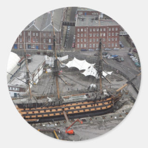 H.M.S. Victory Classic Round Sticker