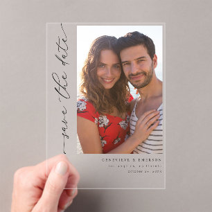 H MOD 2 Simple Photo Save the Date  Acrylic Invitations