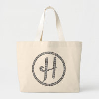 H monogram bling tote bag