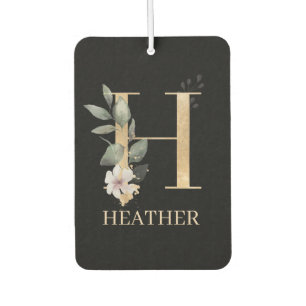 H Monogram Floral Personalised Car Air Freshener