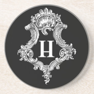 H Monogram Initial Coaster