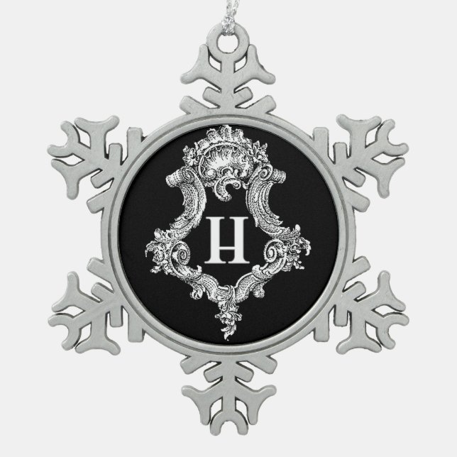 H Monogram Initial Ornament (Front)