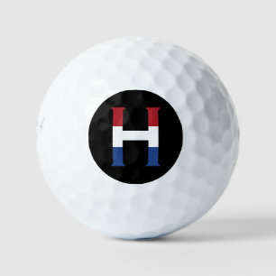 H Monogram overlaid on NLD Flag on bk be6 gbcnt Golf Balls