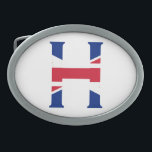 H Monogram overlaid on Union Jack Flag bbcnt Belt Buckle<br><div class="desc">H Monogram overlaid on Union Jack Flag Belt Buckle

Design © Trinkets and Things 2017 - AHP Design. All Rights Reserved.

030417</div>