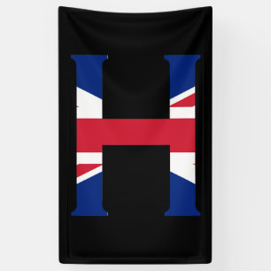 H Monogram overlaid on Union Jack Flag (v) bnrcnt Banner