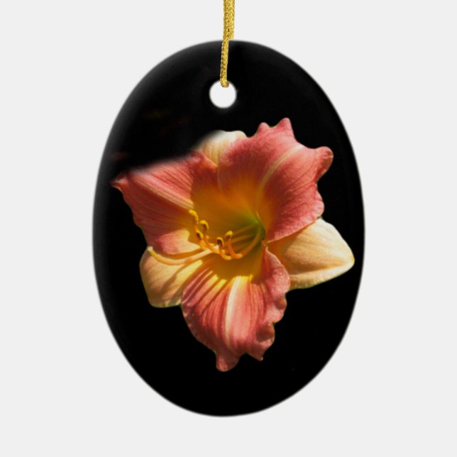 H. Prairie Blossom Daylily Ceramic Ornament (Front)