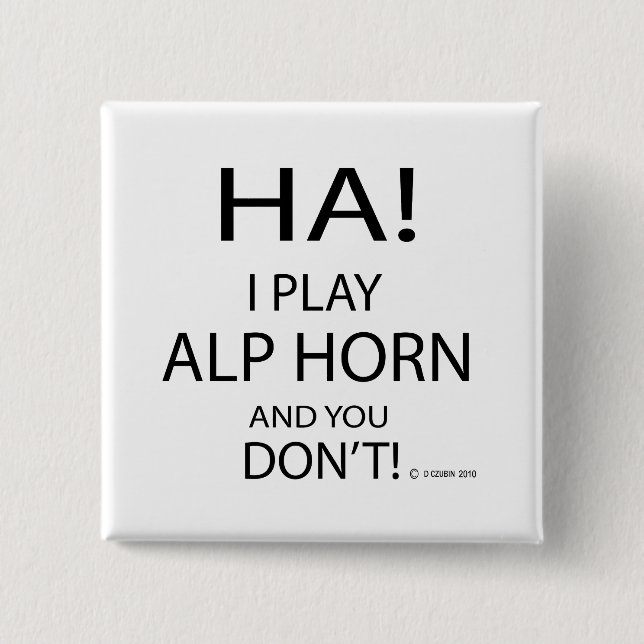 Ha Alp Horn 15 Cm Square Badge (Front)