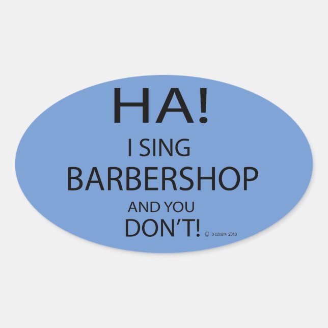 Ha Barbershop Oval Sticker (Front)