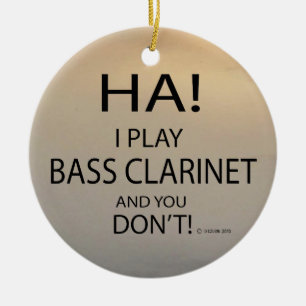 Ha Bass Clarinet Ceramic Tree Decoration