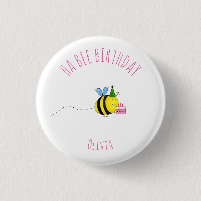 Ha Bee Girls Birthday  3 Cm Round Badge (Front)