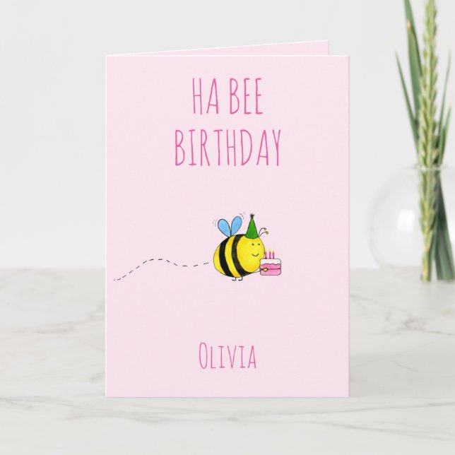 Ha Bee Girls Birthday Card (Front)