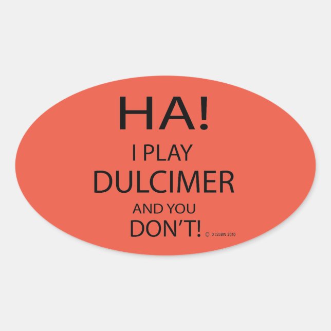Ha Dulcimer Oval Sticker (Front)