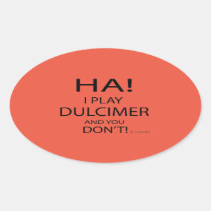 Ha Dulcimer Oval Sticker