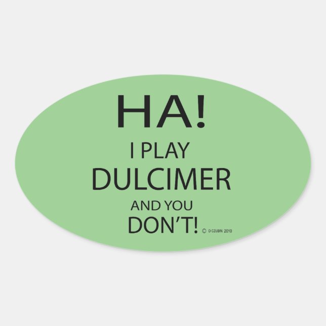 Ha Dulcimer Oval Sticker (Front)