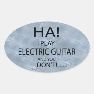 Ha Electric Guitar Oval Sticker