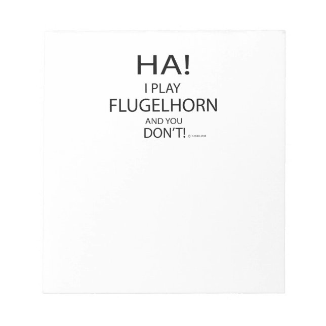 Ha Flugelhorn Notepad (Front)
