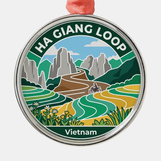 Ha Giang Loop Vietnam Metal Tree Decoration (Front)
