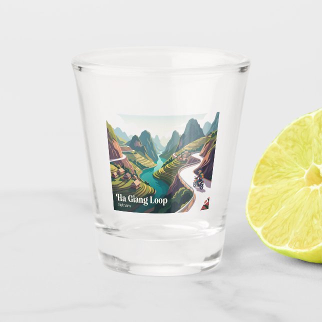 Ha Giang Loop Vietnam Shot Glass (Front)