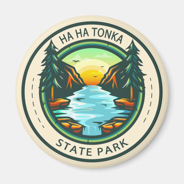 Ha Ha Tonka State Park Missouri Badge Magnet (Front)