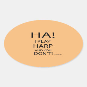 Ha Harp Oval Sticker