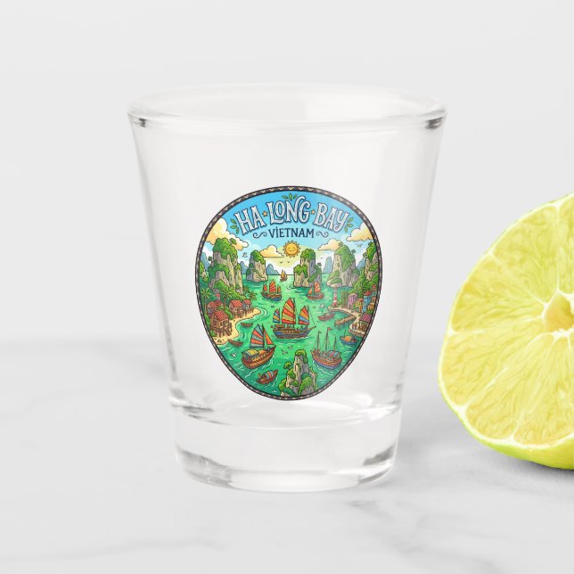 Ha Long Bay Vietnam Shot Glass (Front)