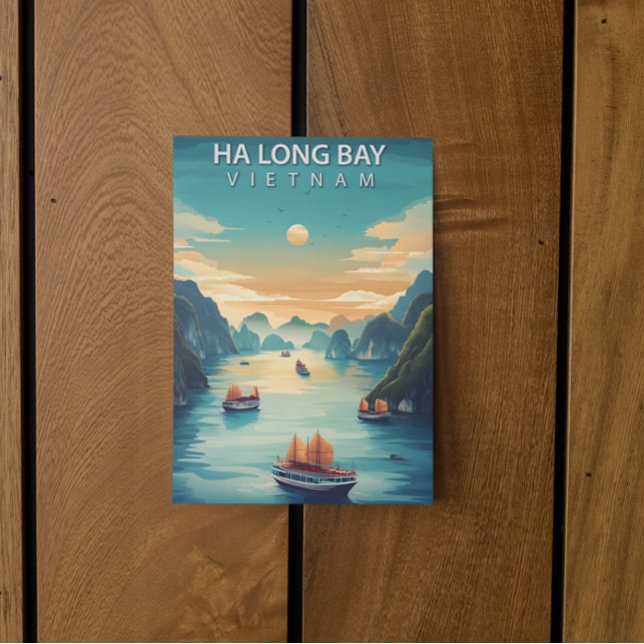 Ha Long Bay Vietnam Vintage Travel Postcard (ha long bay vietnam vintag travel postcard)