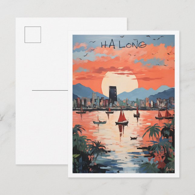 Ha Long Vietnam Art Travel  Postcard (Front/Back)