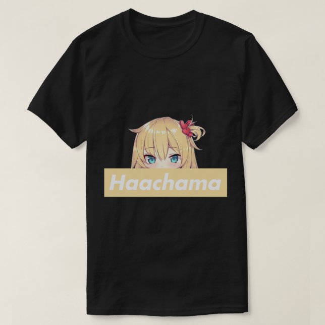 Haachama Akai Haato Peeker. Haaton chama fan. Holo T-Shirt (Design Front)