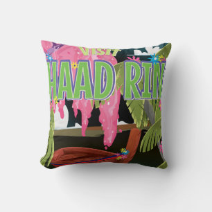 Haad Rin Thailand travel poster Cushion