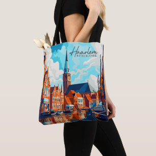 Haarlem Netherlands Vintage Art Travel Tote Bag
