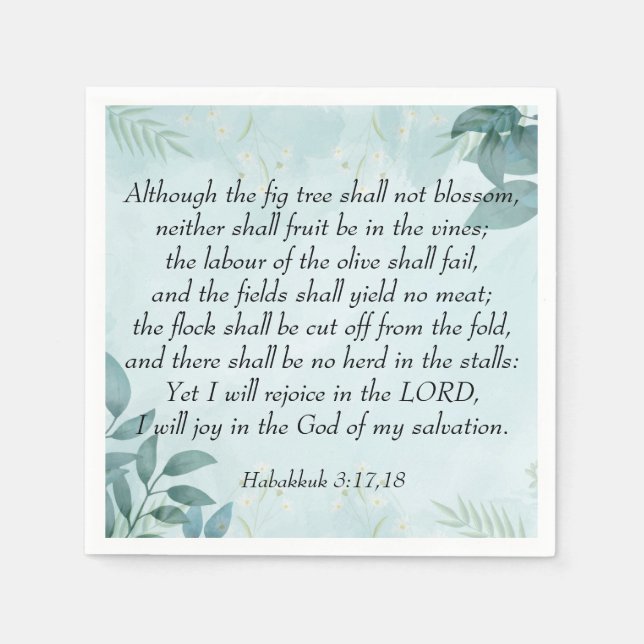 Habakkuk 3:17,18 napkin (Front)